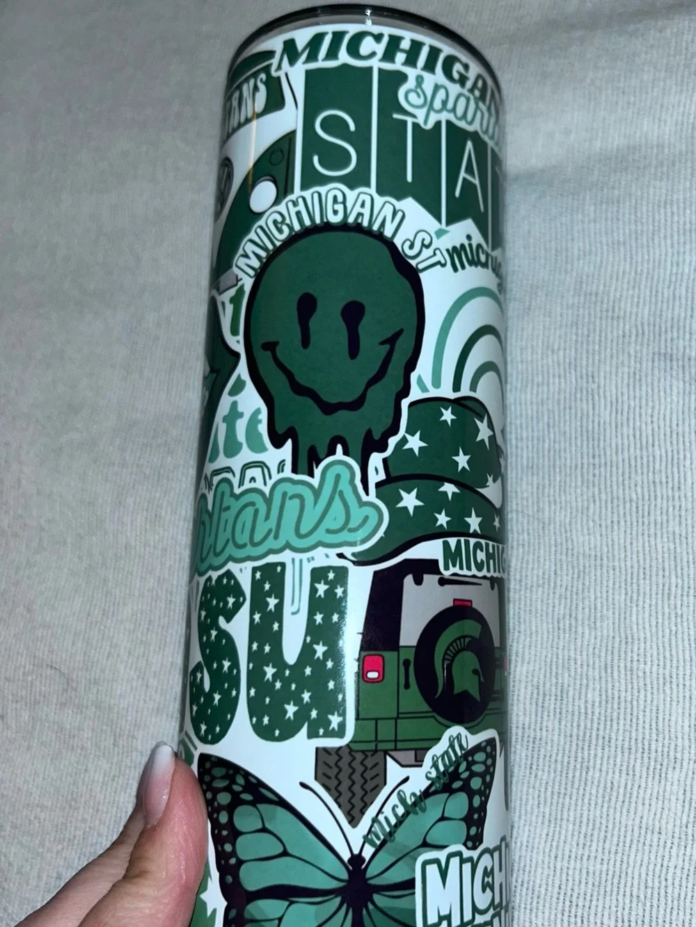 2 Michigan State Spartans 20 oz Skinny Tumblers Stainless Insulated MSU Gift